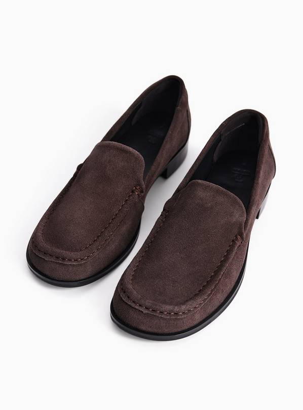 Dark Brown Suede Swung Toe Loafers 4